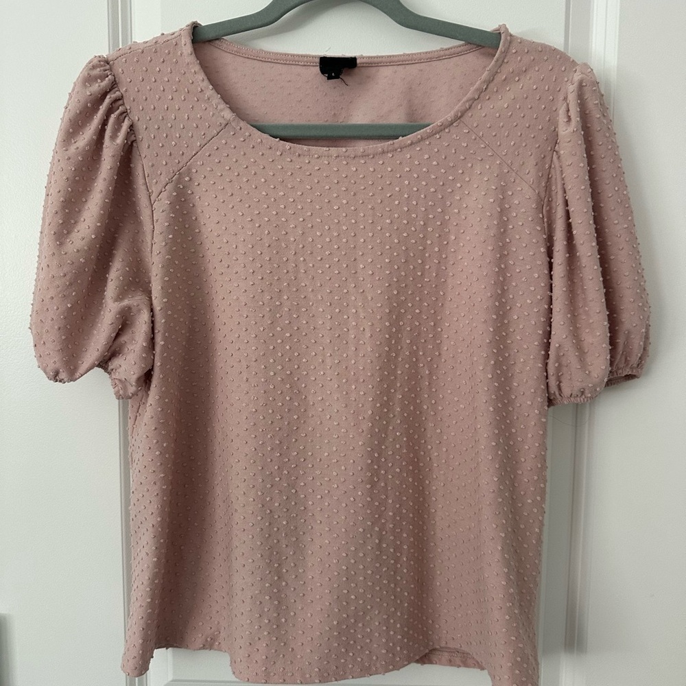 W5 Anthropologie Swiss Dot Textured Short sleeve Blouse
